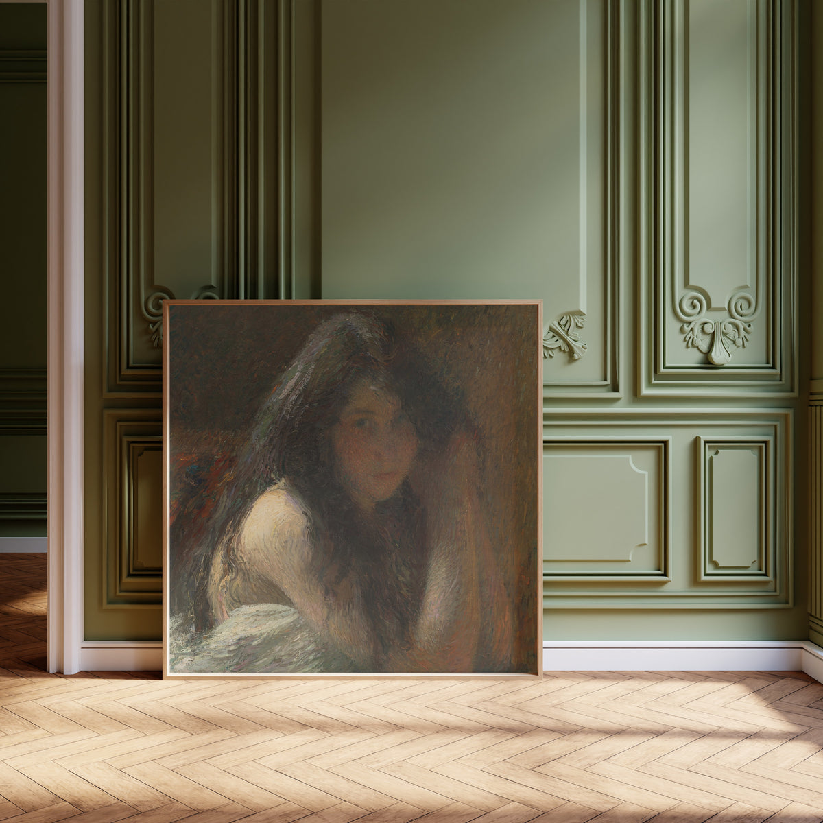 Henri Martin — Jeune femme se coiffant | Pointillist Portrait Print