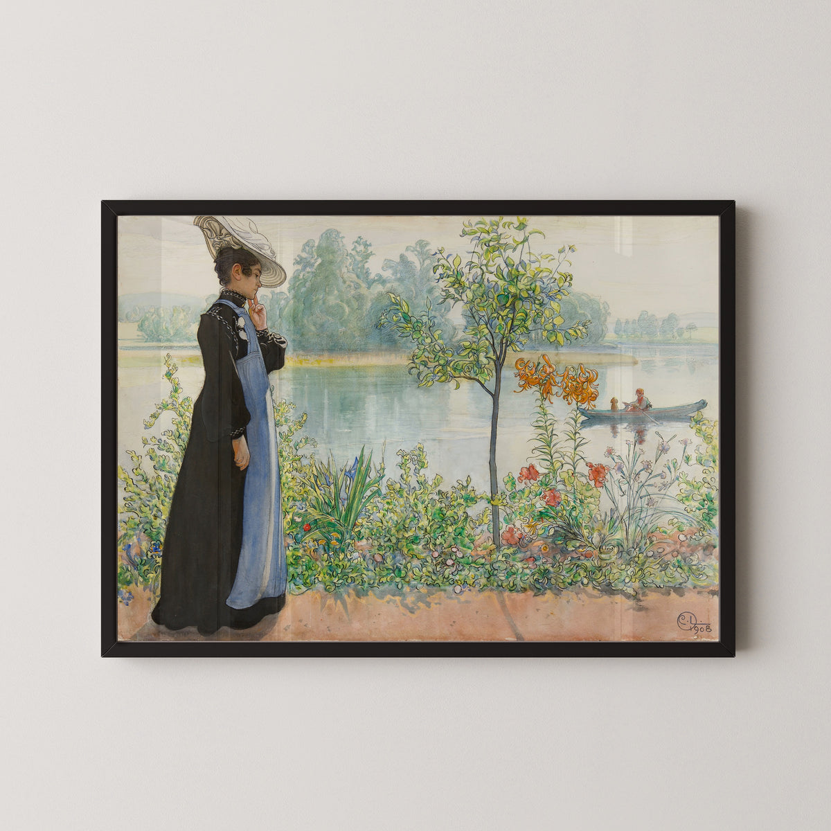 Carl Larsson — Karin at the Shore | Swedish Watercolour Print