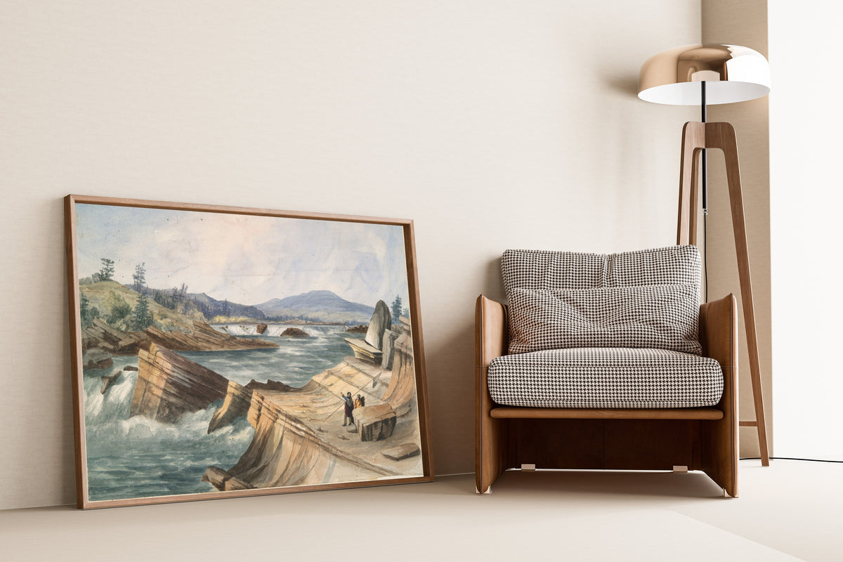 John Mix Stanley — Kettle Falls, Columbia River | Landscape Fine Art Print