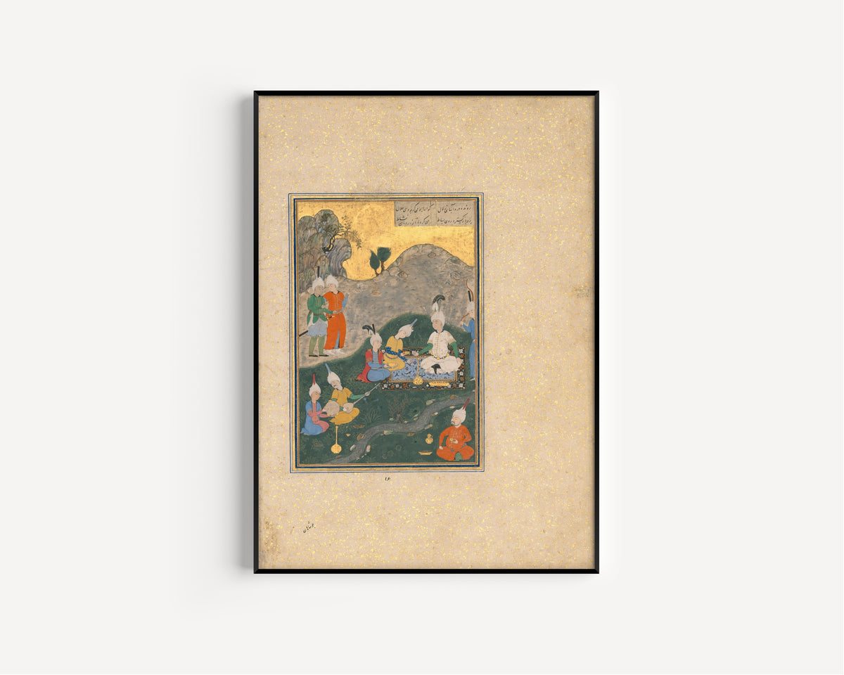 Khamsa of Nizami: Alexander at a Banquet | Persian Miniature Art Print