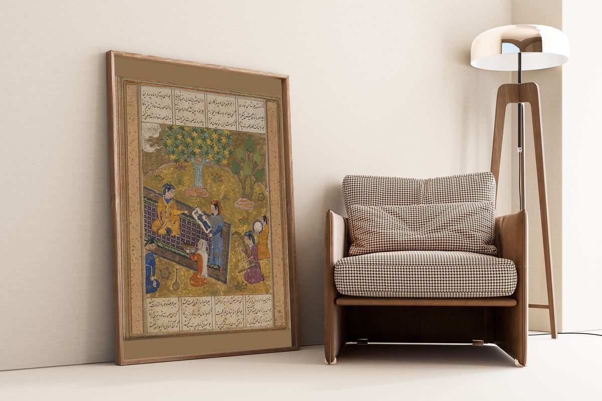 Khamsa of Nizami: Shirin Sees a Portrait of Khusraw | Persian Miniature Art Print
