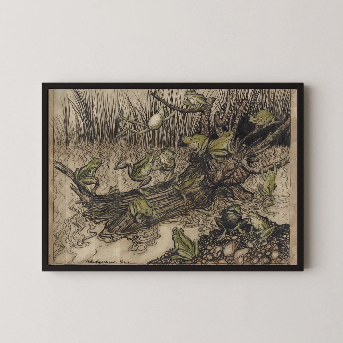 Arthur Rackham — King Log | Fable Illustration Print