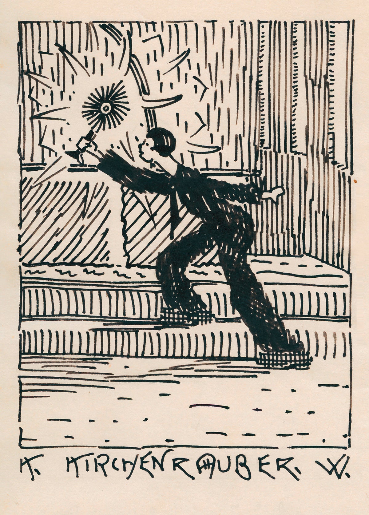 Karl Wiener — Kirchenräuber (Church Robber) | Modernist Illustration Print