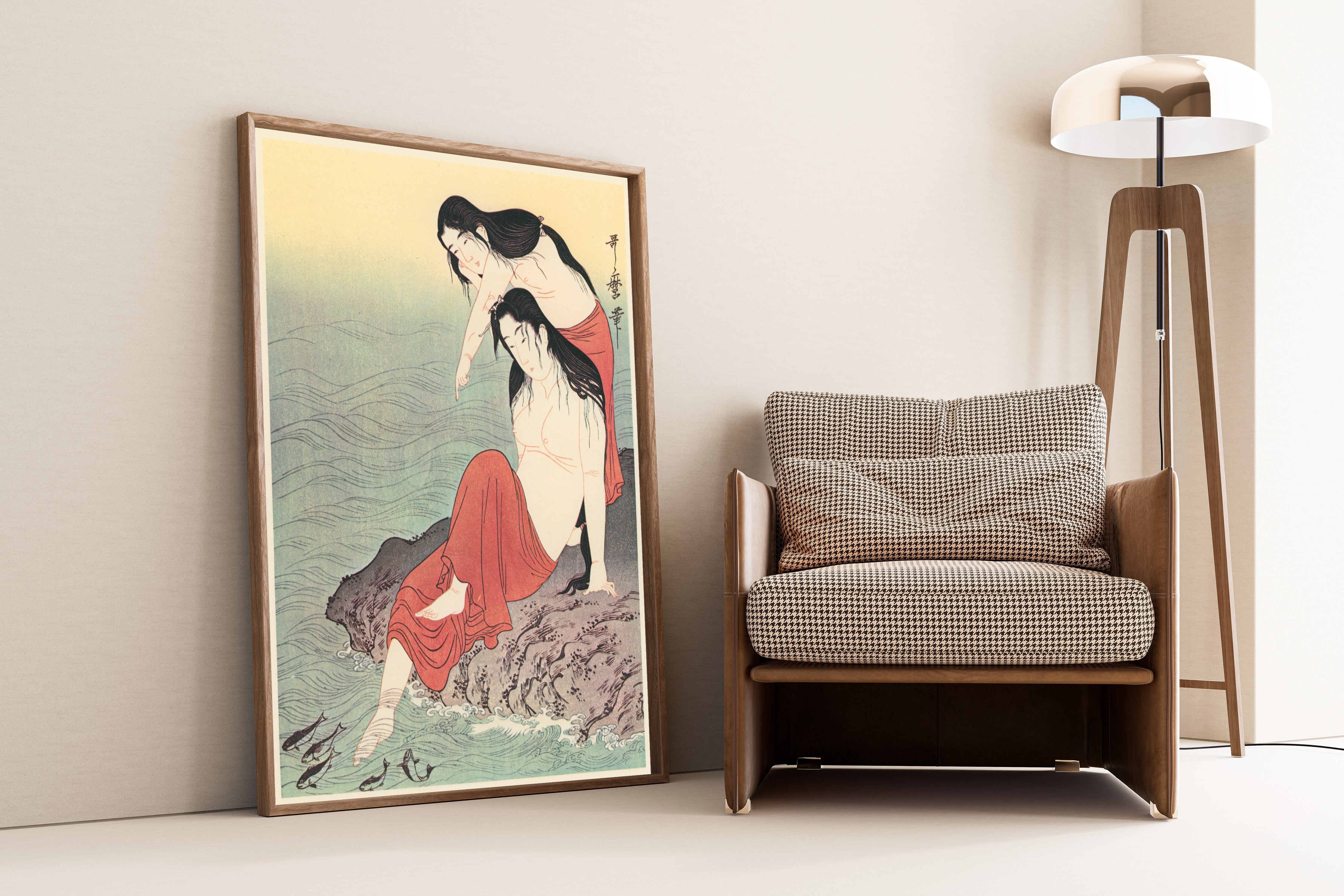 Kitagawa Utamaro — Diving for Abalones (Left) | Japanese Woodblock Print (Ukiyo-e)