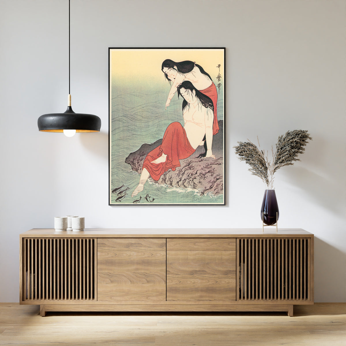 Kitagawa Utamaro — Diving for Abalones (Left) | Japanese Woodblock Print (Ukiyo-e)