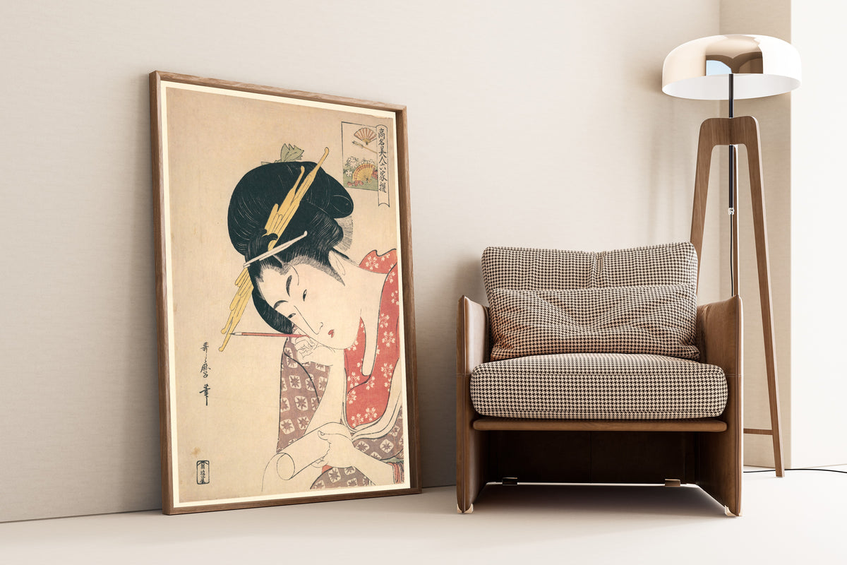 Kitagawa Utamaro — Hanaogi of the Ogiya | Japanese Woodblock Print (Ukiyo-e)