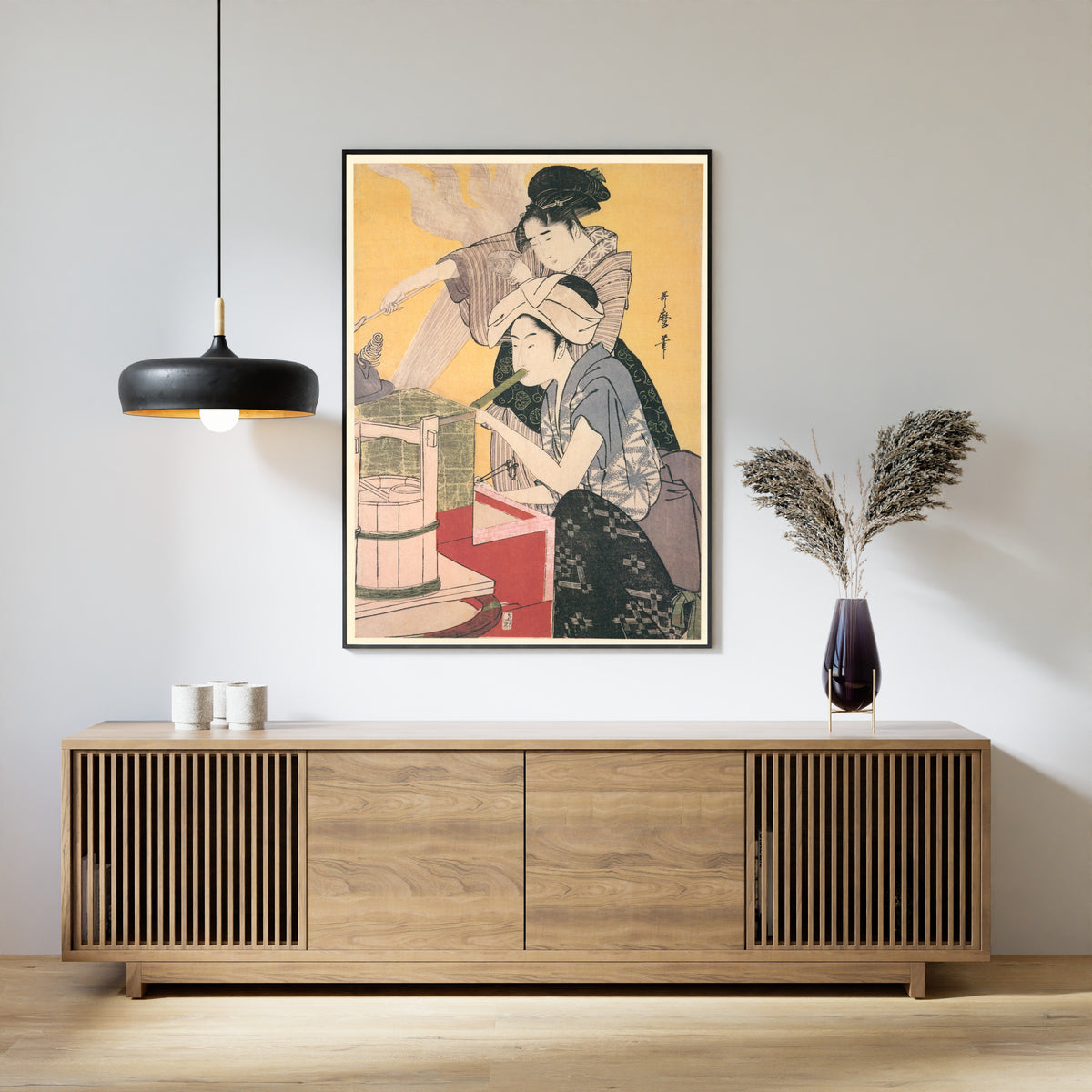 Kitagawa Utamaro — Kitchen Scene (right sheet) | Japanese Woodblock Print (Ukiyo-e)
