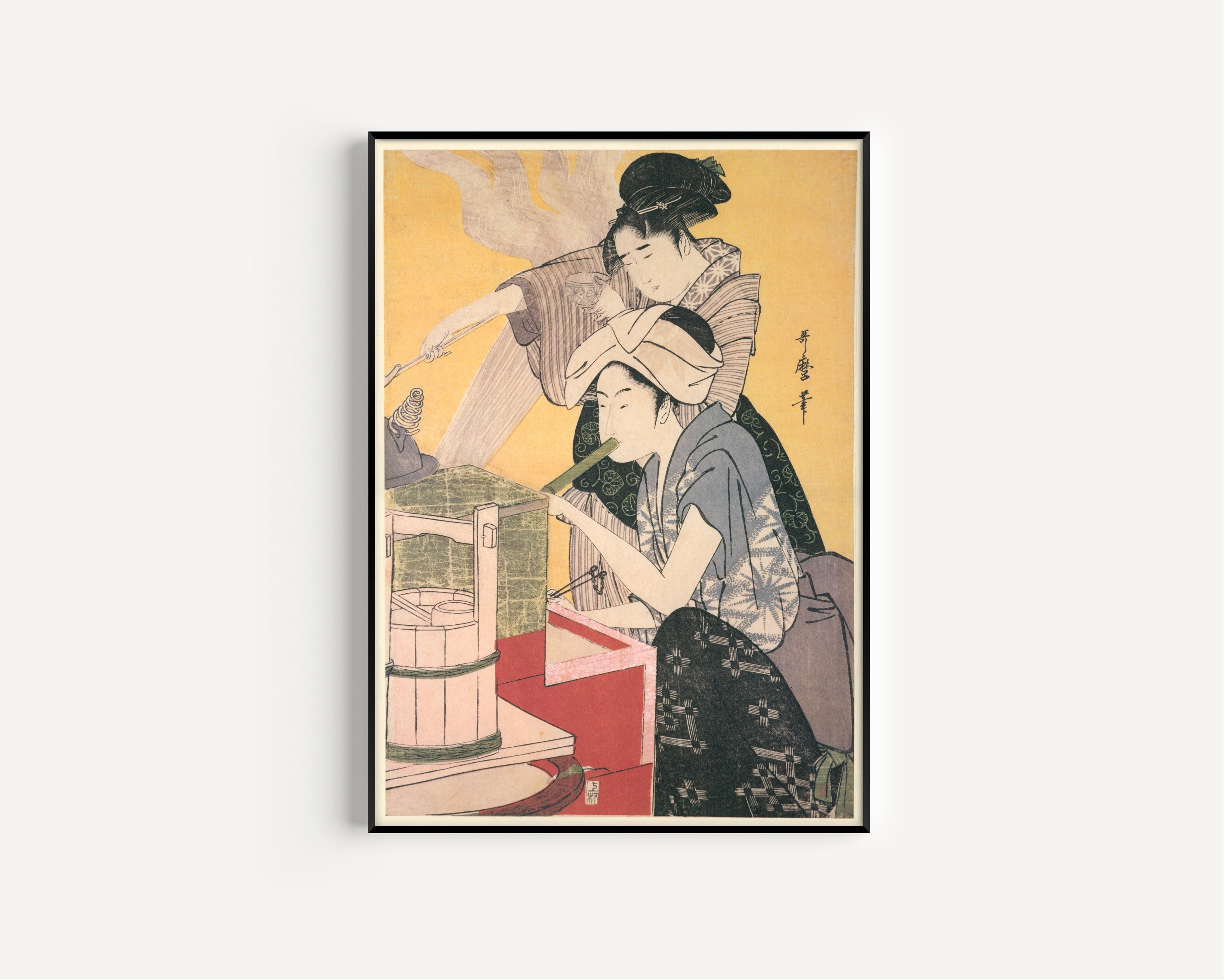 Kitagawa Utamaro — Kitchen Scene (right sheet) | Japanese Woodblock Print (Ukiyo-e)