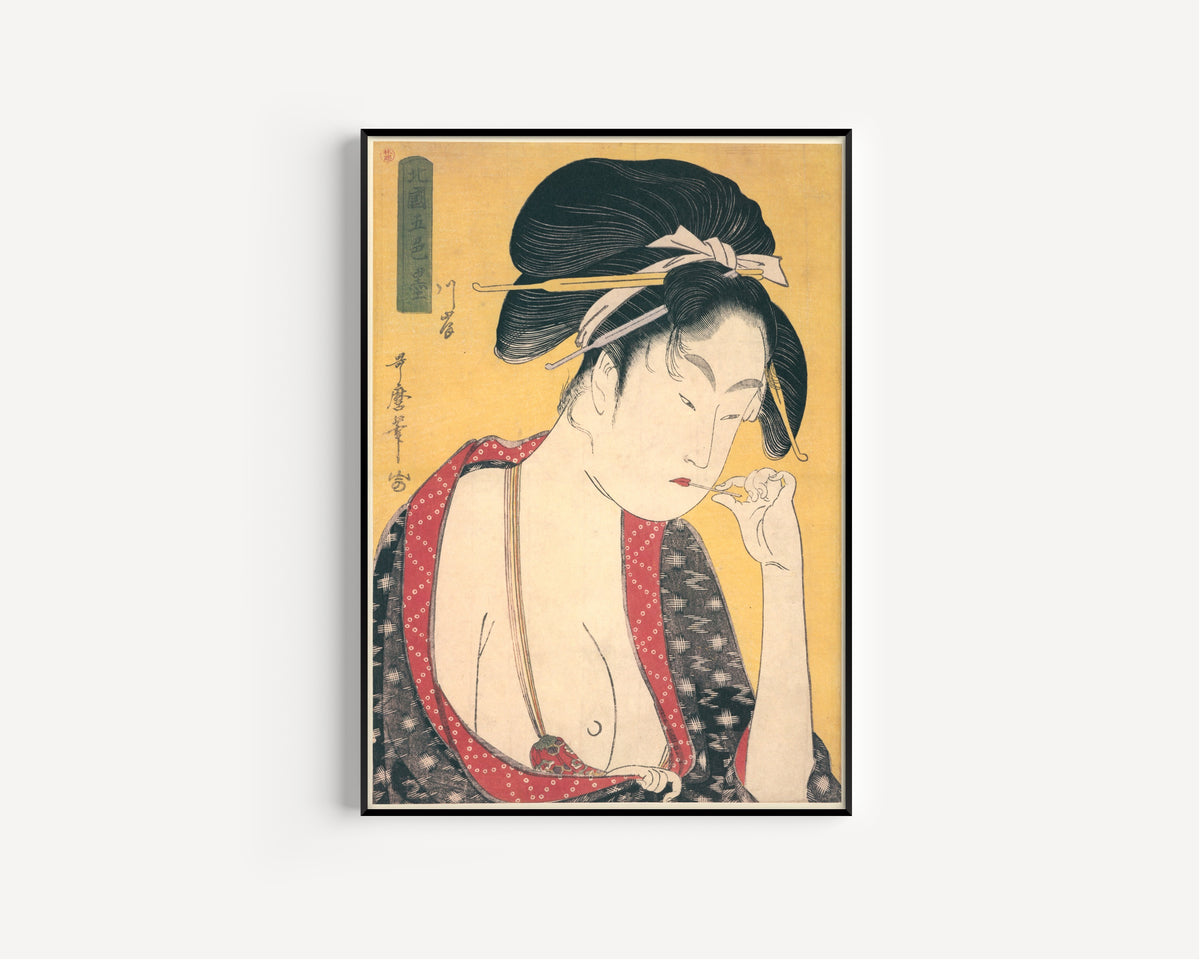 Kitagawa Utamaro — Moatside Prostitute | Japanese Woodblock Print (Ukiyo-e)