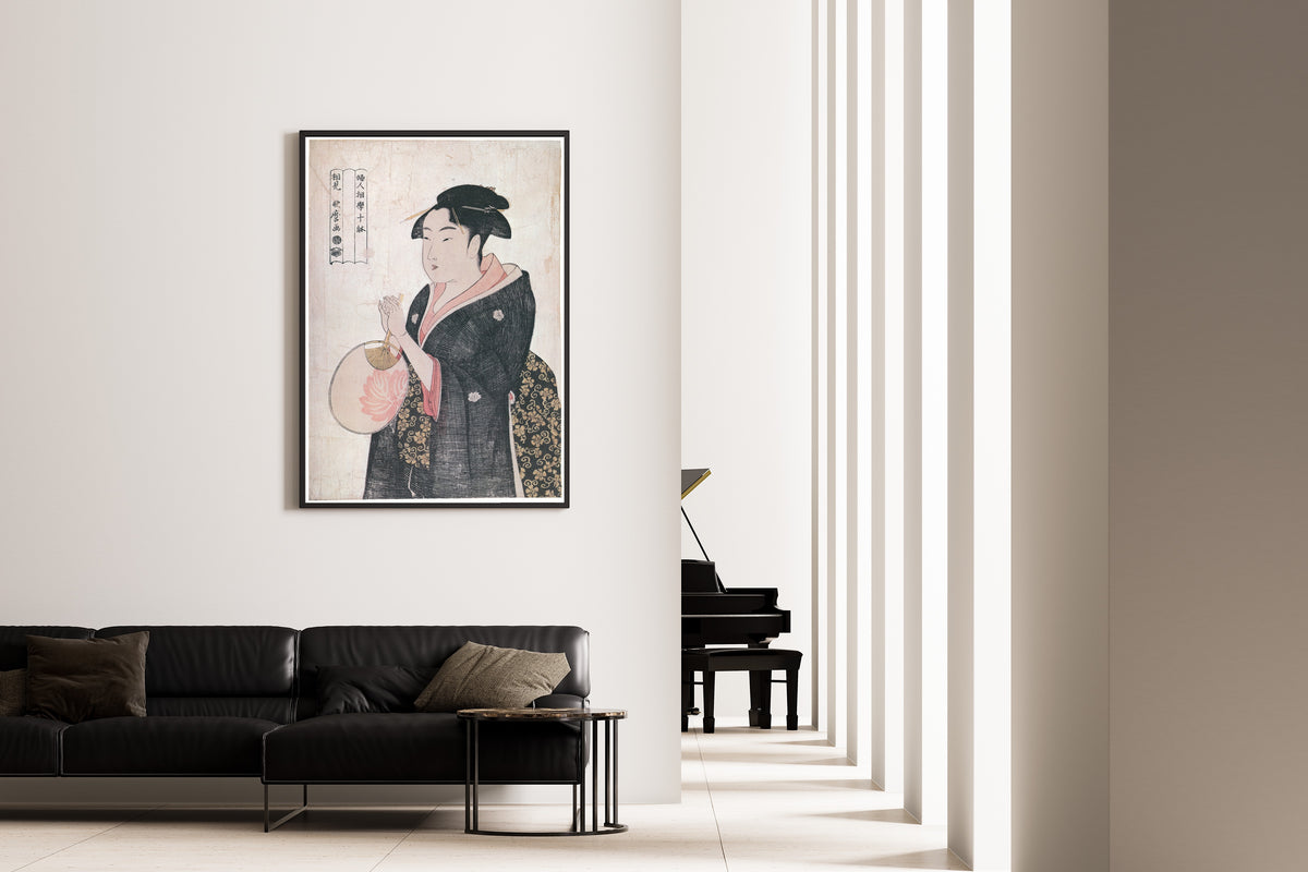 Kitagawa Utamaro — Woman Holding a Round Fan | Japanese Woodblock Print (Ukiyo-e)