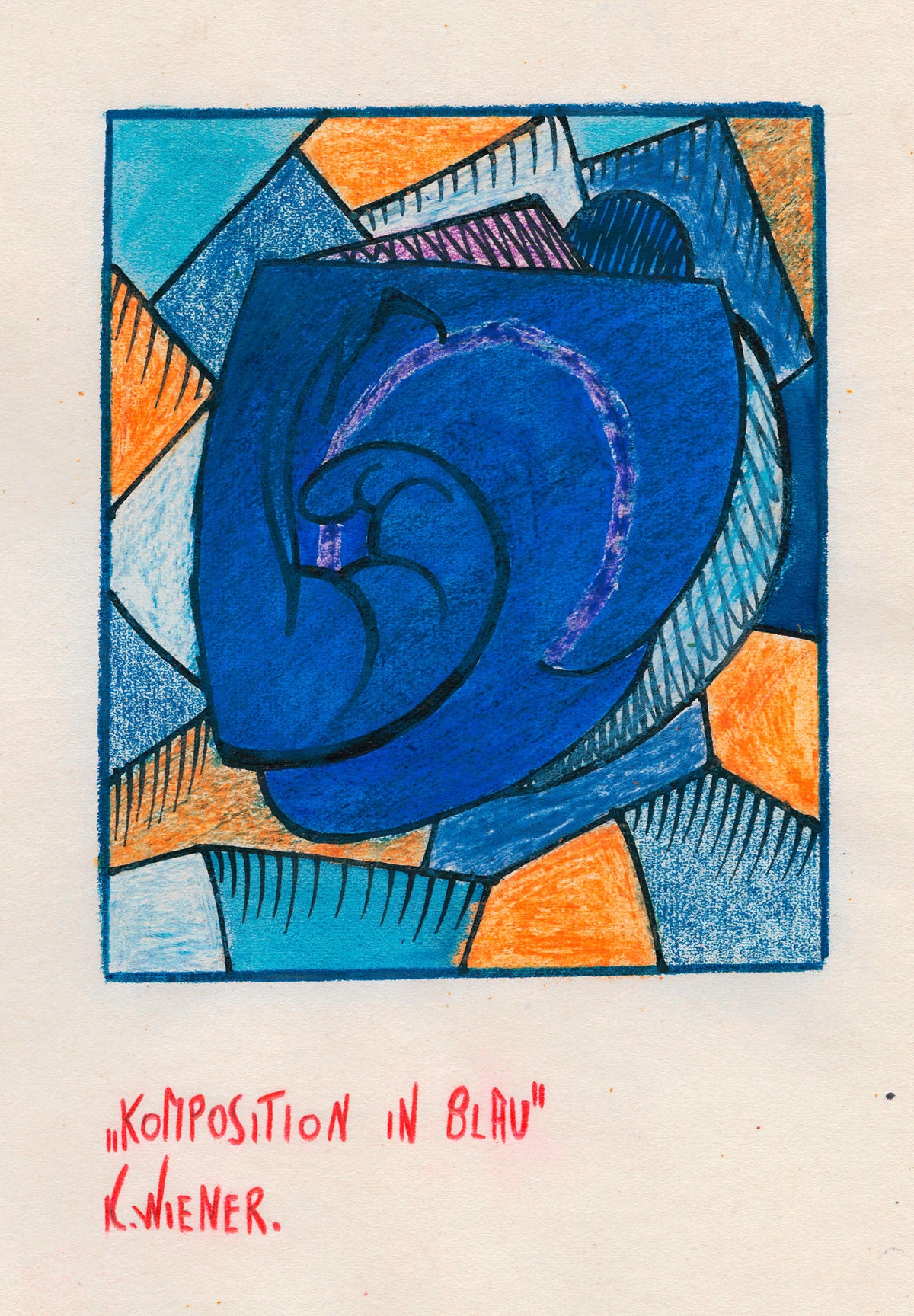 Karl Wiener — Komposition in Blau (Composition in Blue) | Modernist Art Print