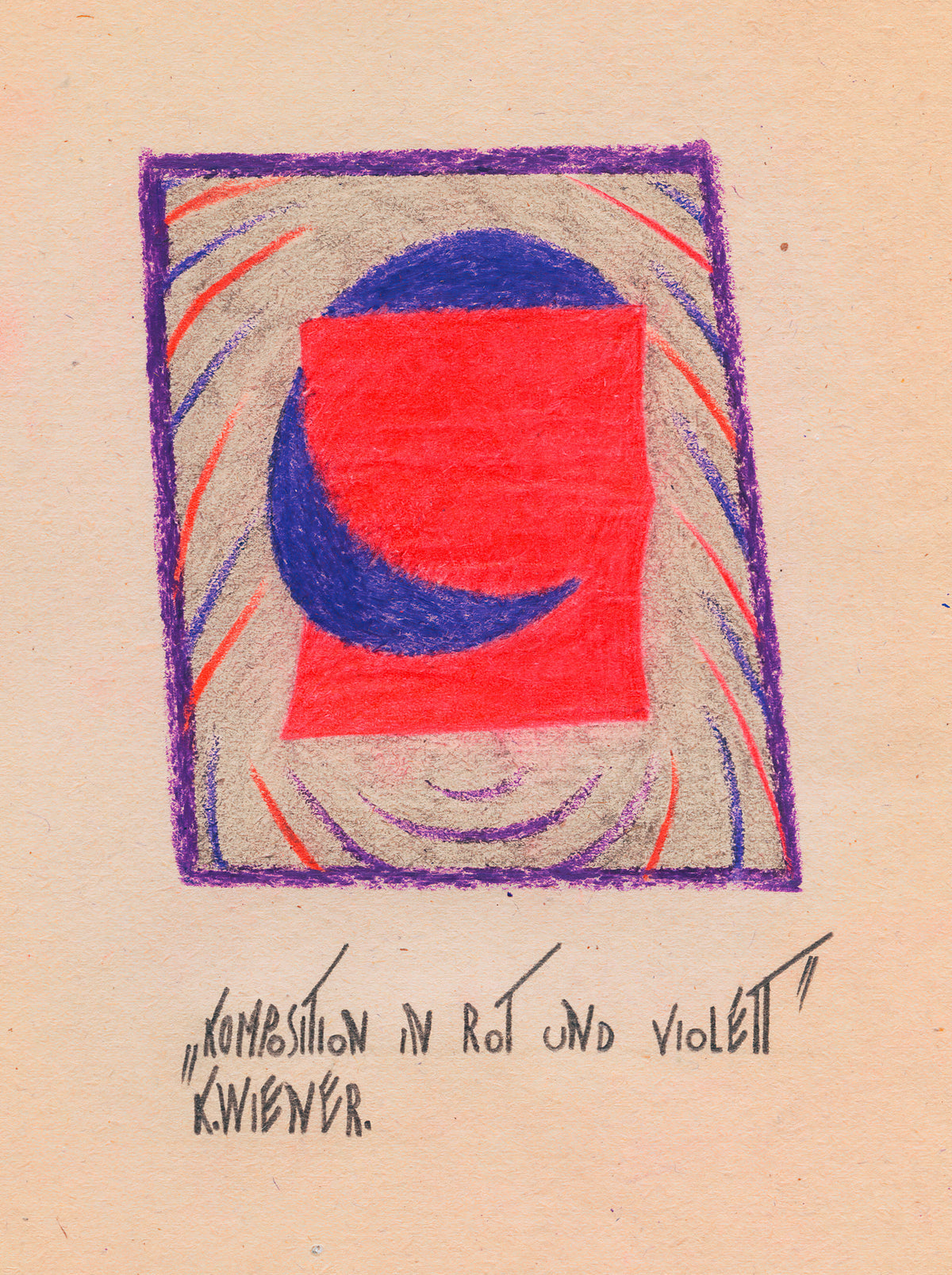 Karl Wiener — Komposition in Rot und Violett (Composition in Red and Violet) | Modernist Art Print