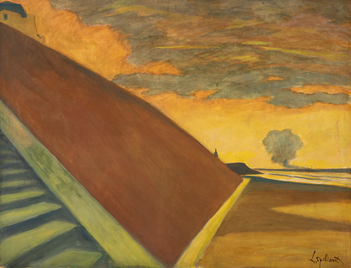 Léon Spilliaert — L'escalier, crépuscule jaune | Symbolist Art Print