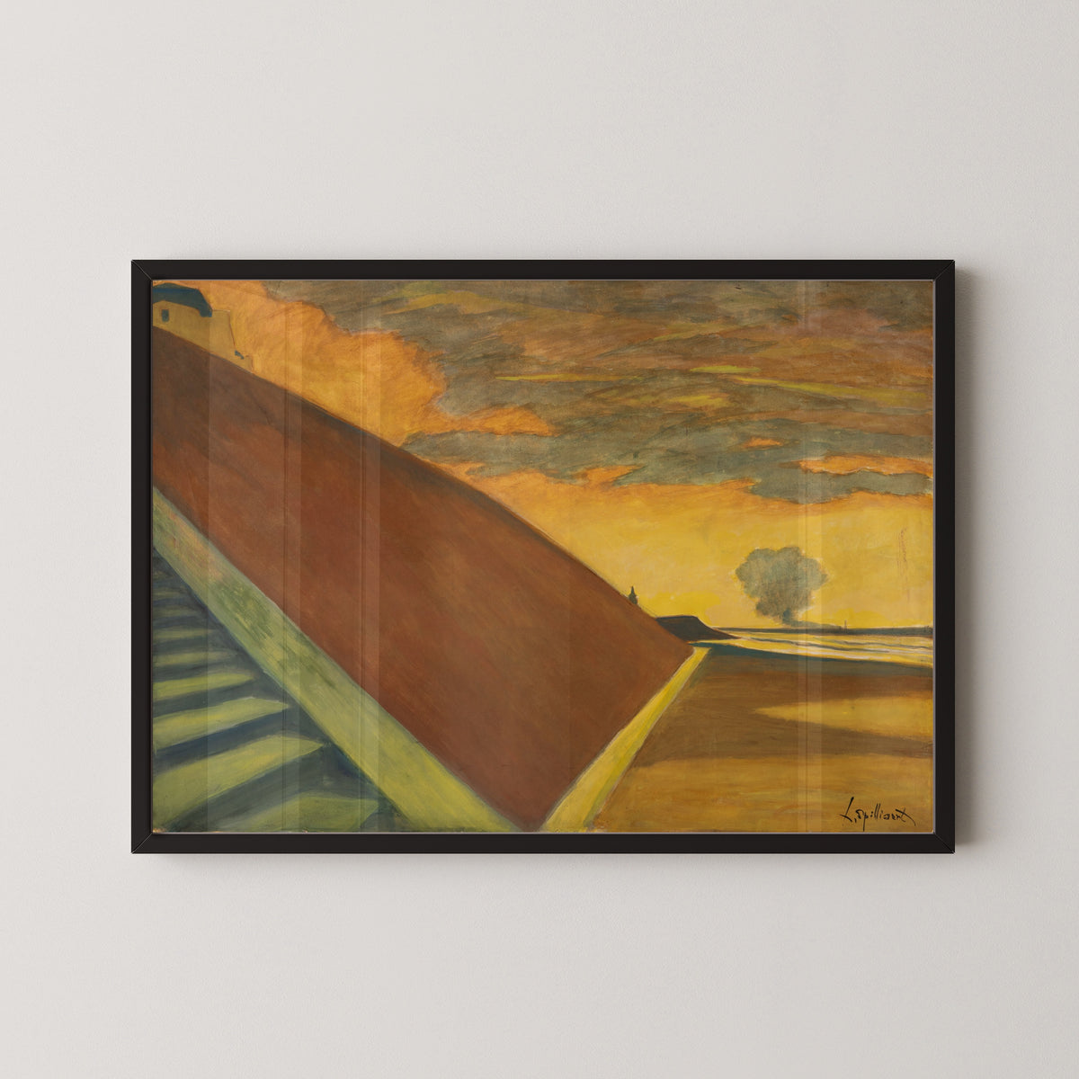 Léon Spilliaert — L'escalier, crépuscule jaune | Symbolist Art Print