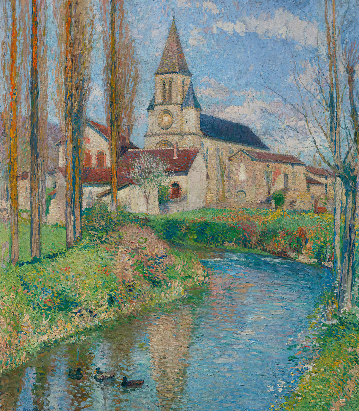 Henri Martin — L'Église de Labastide-du-Vert (Three Ducks) | Pointillist Landscape Print