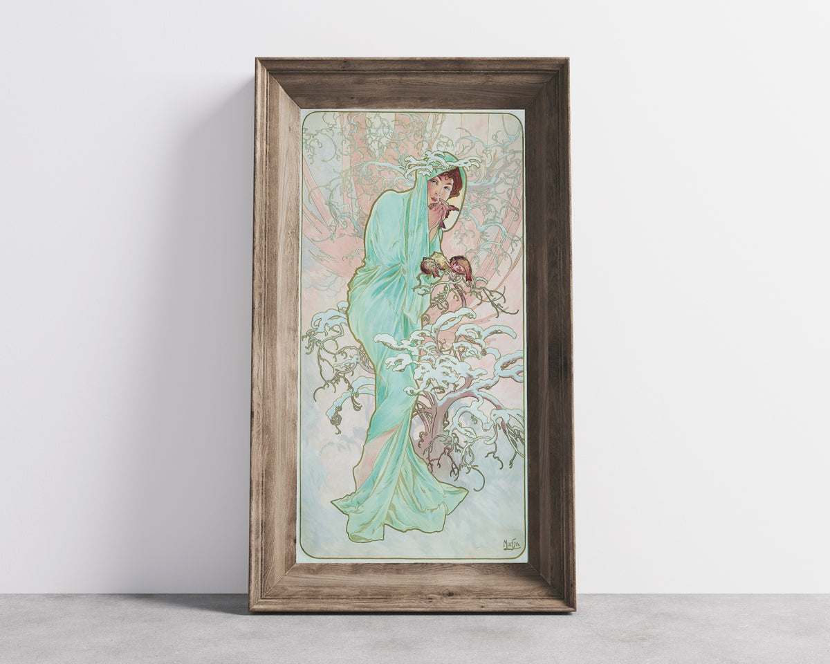 Alphonse Mucha — The Seasons: Winter | Art Nouveau Print