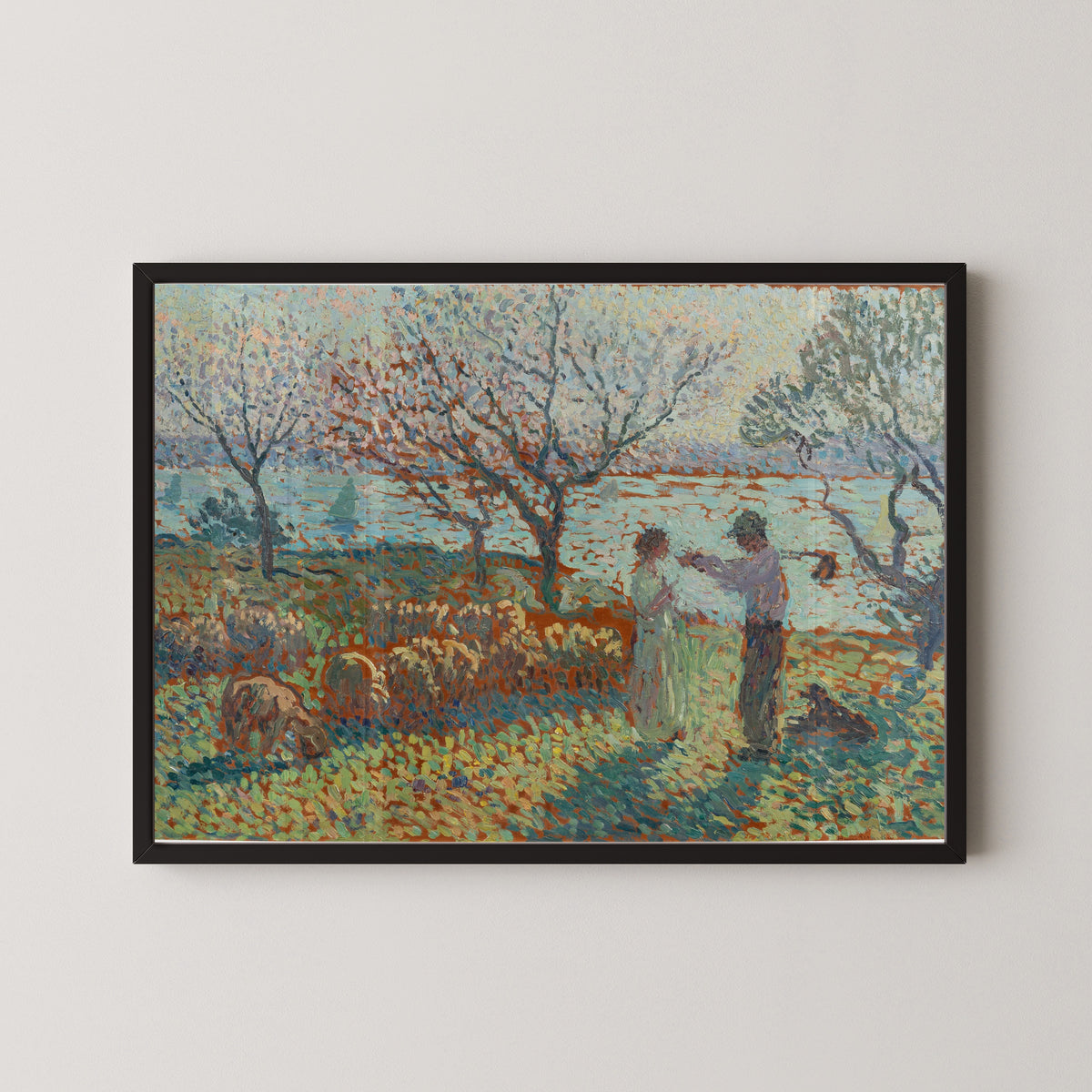 Henri Martin — La Bergère et le paysan, rencontre vespérale | Pointillist Portrait Print