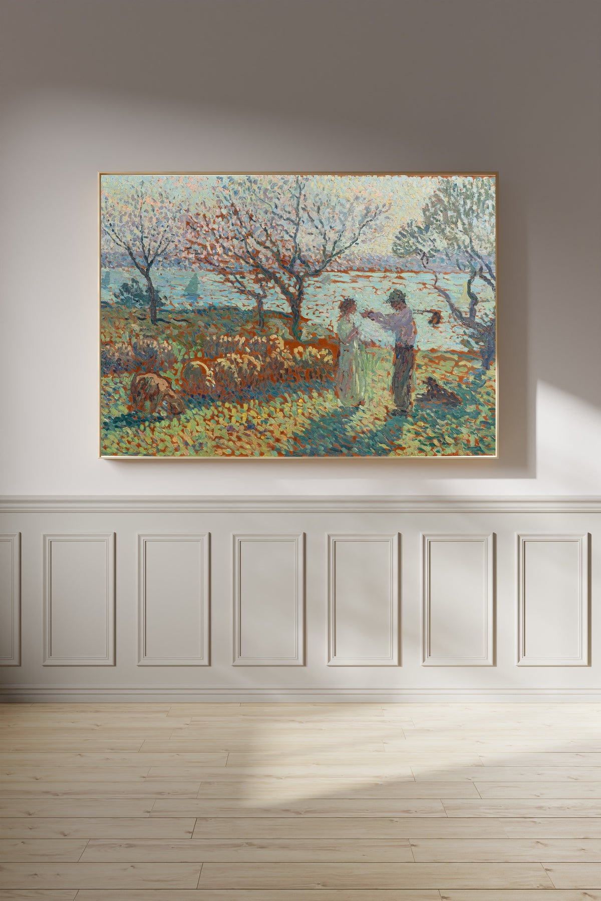 Henri Martin — La Bergère et le paysan, rencontre vespérale | Pointillist Portrait Print