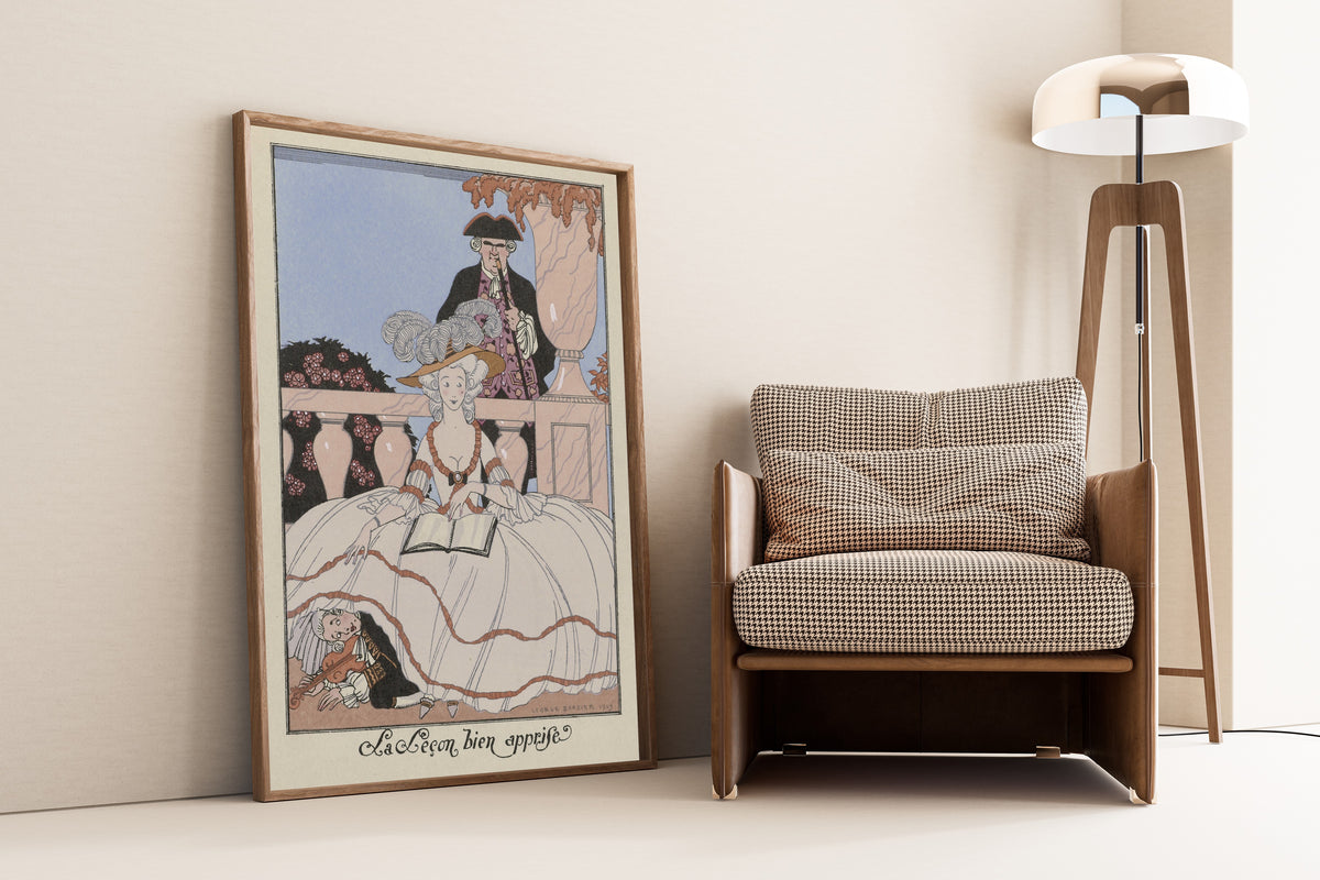 George Barbier — La Leçon bien apprise | Art Deco Fashion Print