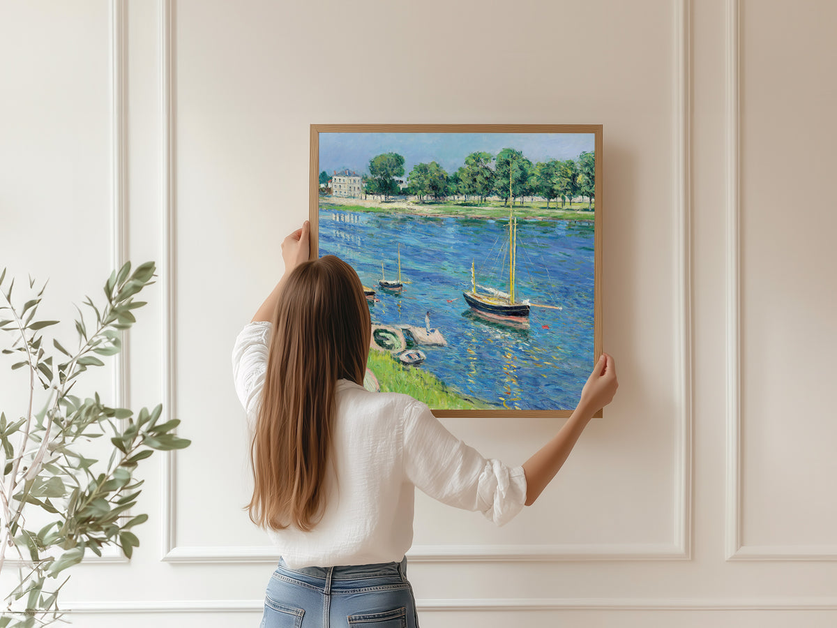 Gustave Caillebotte — La Seine à Argenteuil, bateaux au mouillage | Fine Art Print