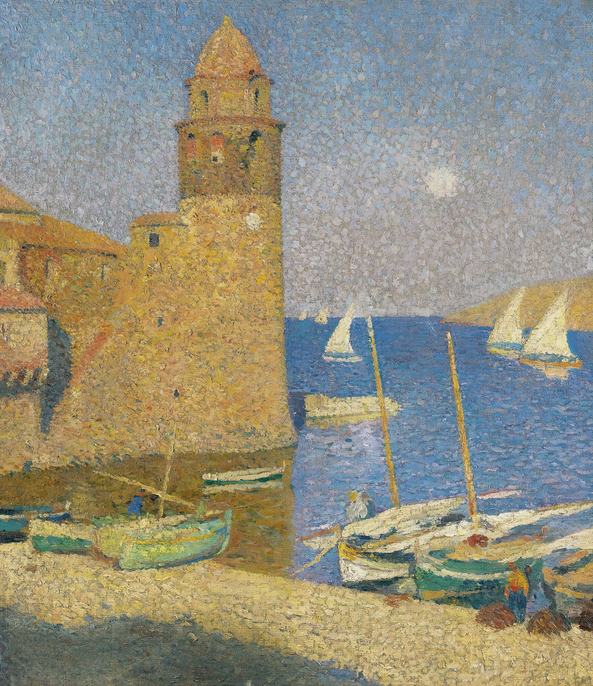 Henri Martin — La Tour de Collioure, lever de lune | Pointillist Landscape Print