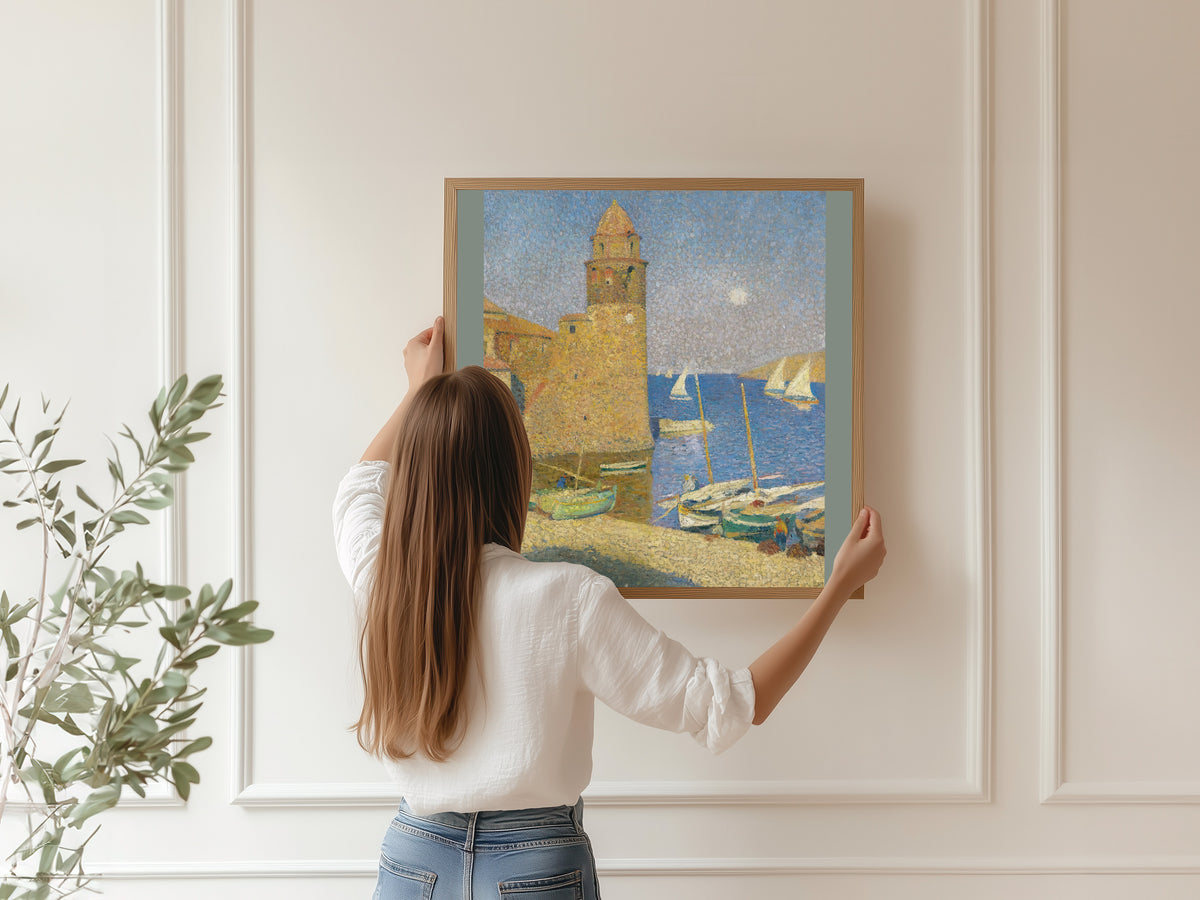 Henri Martin — La Tour de Collioure, lever de lune | Pointillist Landscape Print