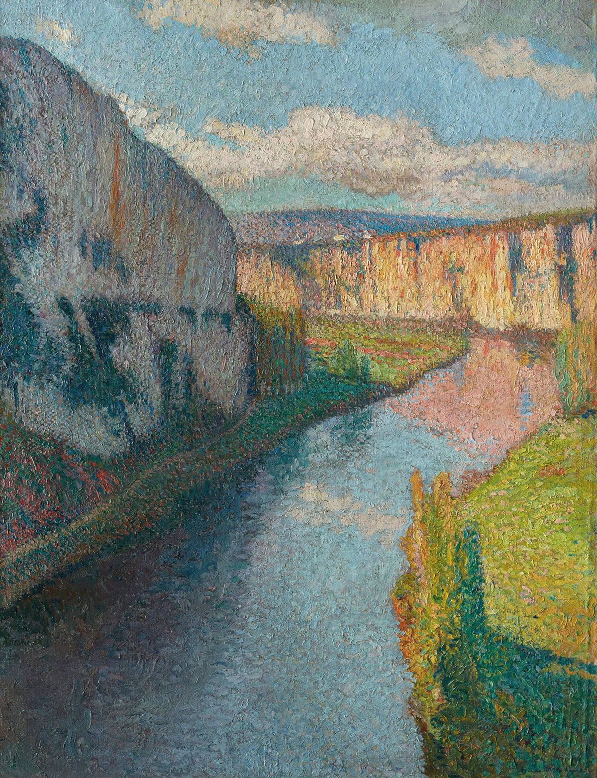 Henri Martin — La Vallée du Lot, près de Saint-Cirq-Lapopie (Clouds over the Cliffs) | Pointillist Landscape Print
