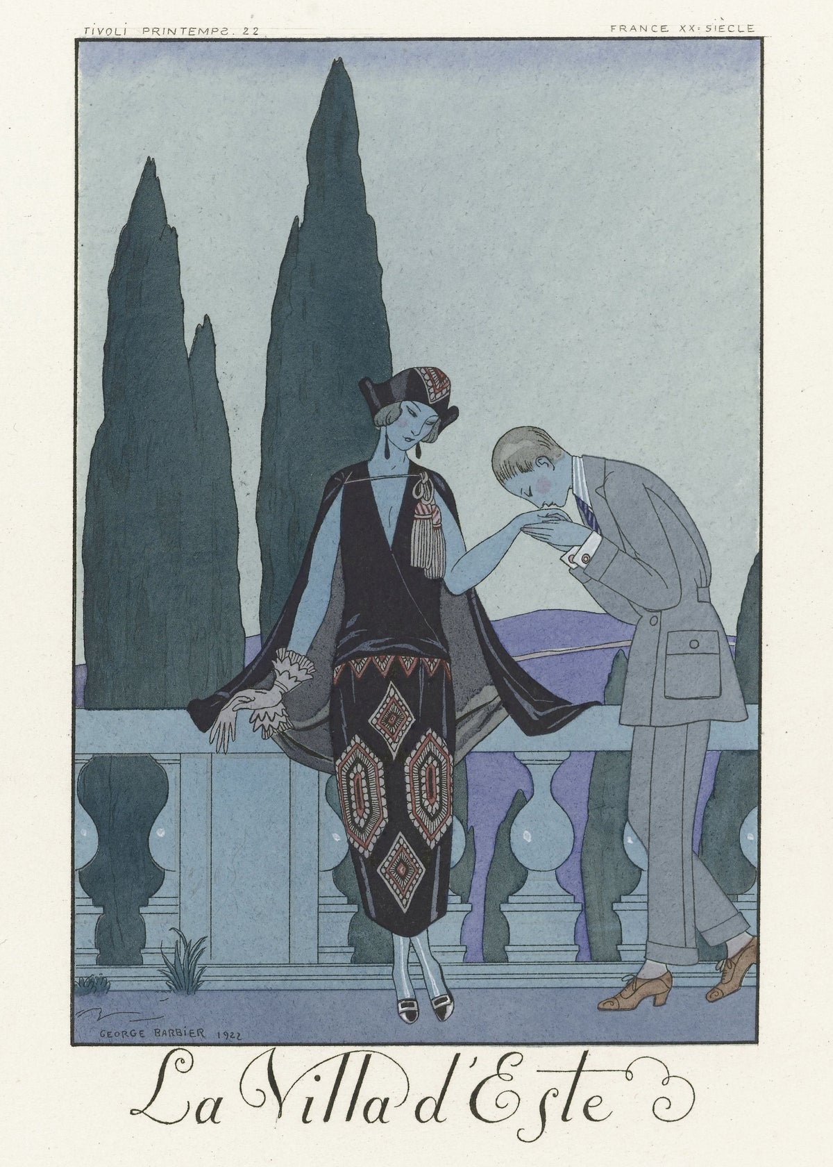 George Barbier — La Villa d'Este | Art Deco Fashion Print