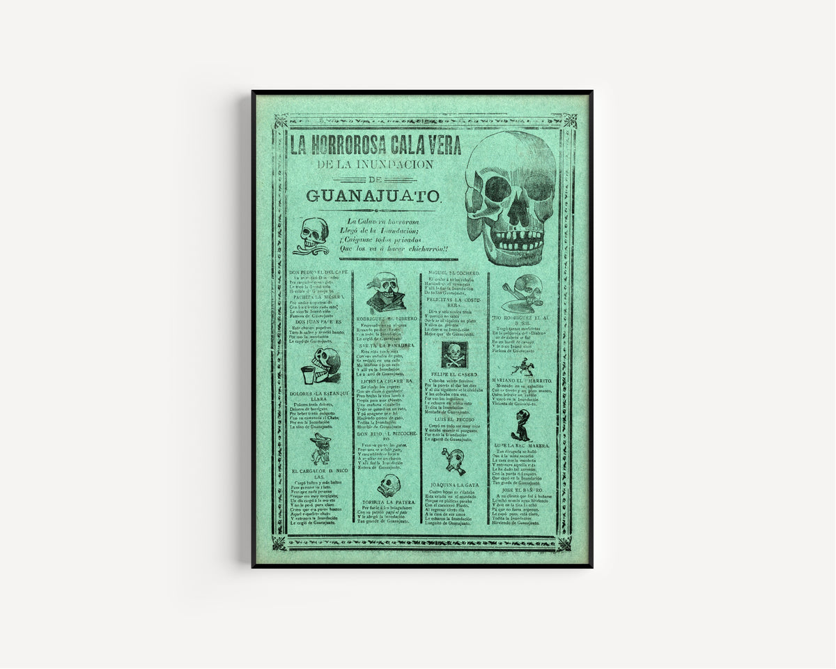 José Guadalupe Posada — La horrorosa calavera de la inundación de Guanajuato | Relief Print
