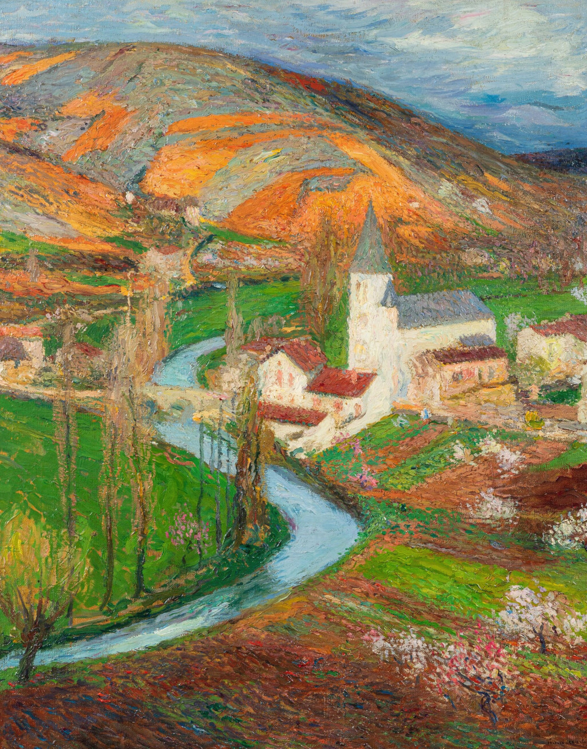 Henri Martin — Labastide-du-Vert au printemps depuis le jardin de Marquayrol | Pointillist Landscape Print