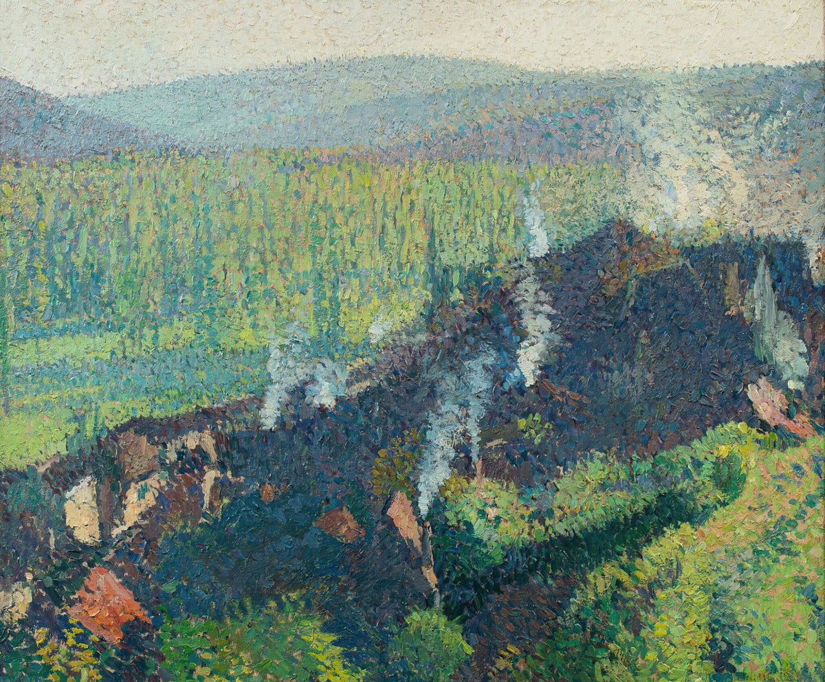 Henri Martin — Labastide-du-Vert vue depuis Marquayrol, fumées | Pointillist Landscape Print