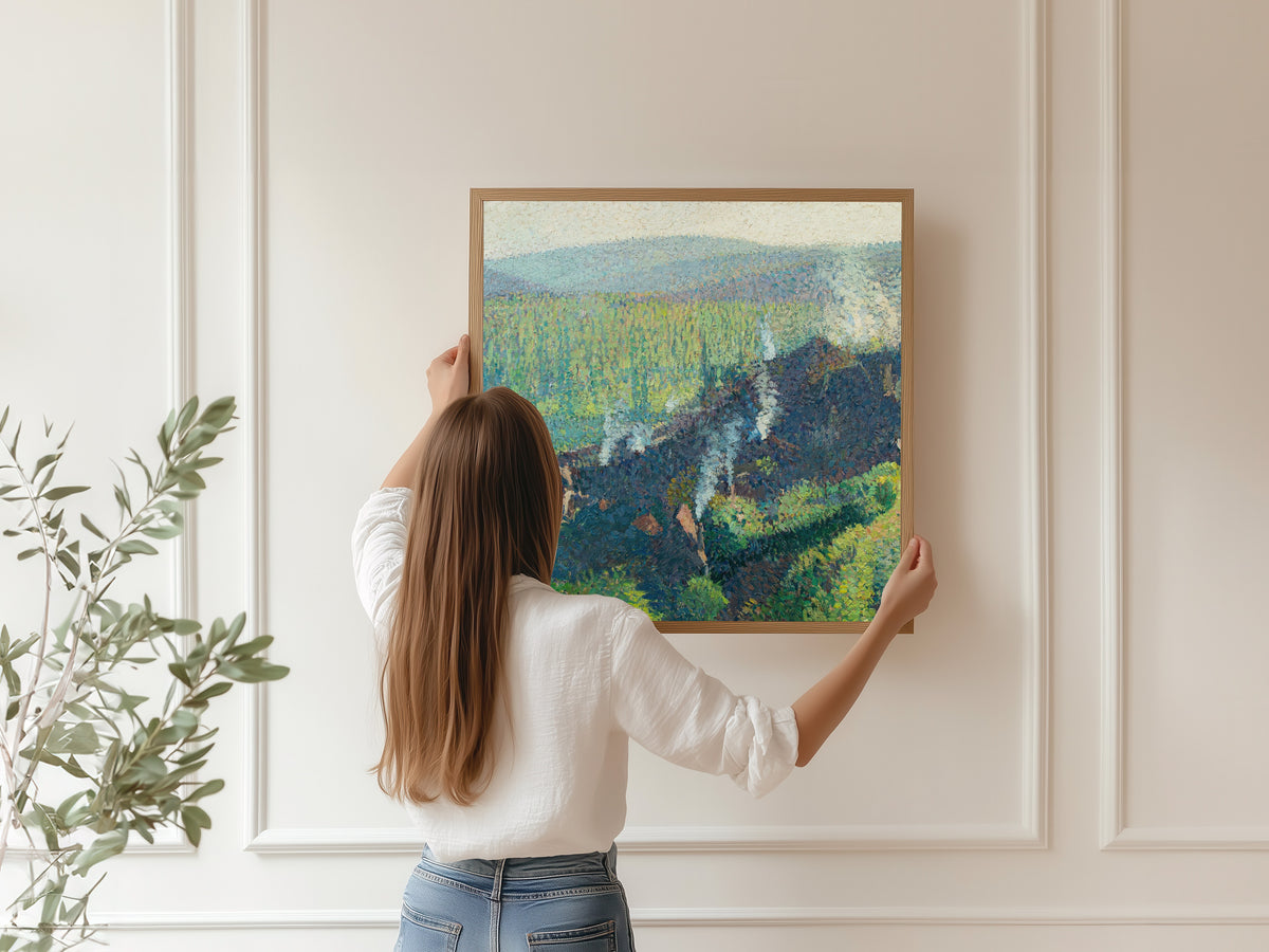 Henri Martin — Labastide-du-Vert vue depuis Marquayrol, fumées | Pointillist Landscape Print