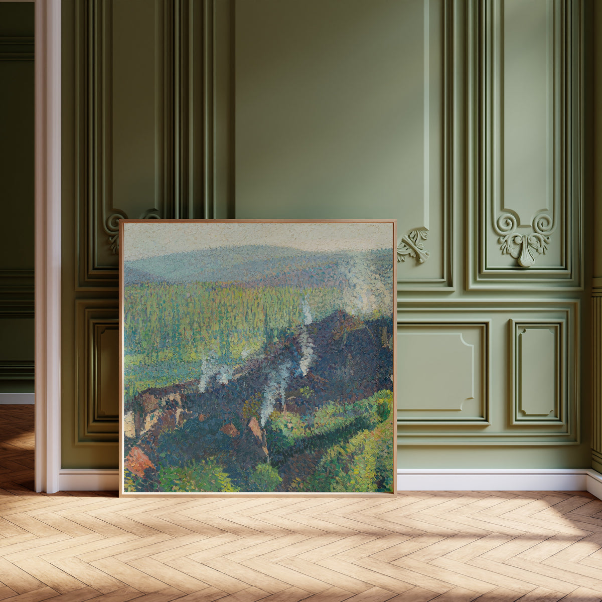 Henri Martin — Labastide-du-Vert vue depuis Marquayrol, fumées | Pointillist Landscape Print
