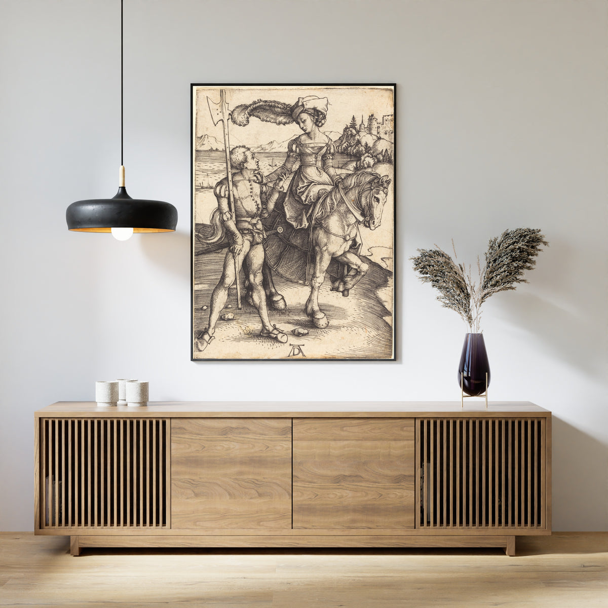 Albrecht Dürer — Lady on Horseback and Landsknecht | Engraving Print