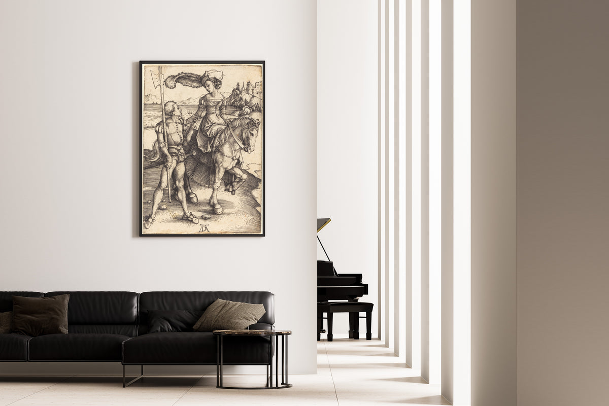 Albrecht Dürer — Lady on Horseback and Landsknecht | Engraving Print