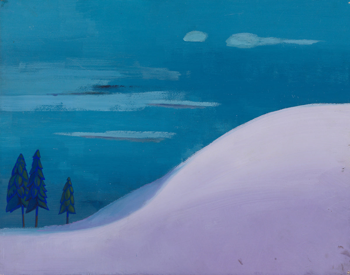 Karl Wiener — Landschaft in Blau-Lila (Landscape in Blue and Lilac) | Modernist Landscape Print