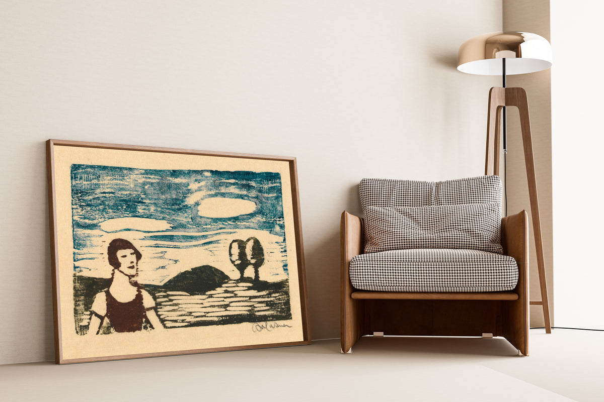 Karl Wiener — Landschaft mit Frau (Landscape with Woman) | Expressionist Art Print