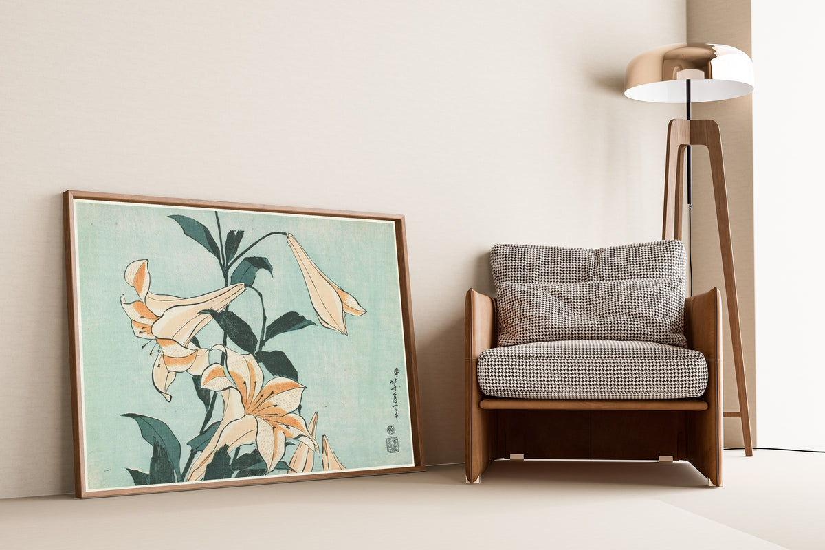 Katsushika Hokusai — Large Flowers: Lilies | Japanese Woodblock Print (Ukiyo-e)