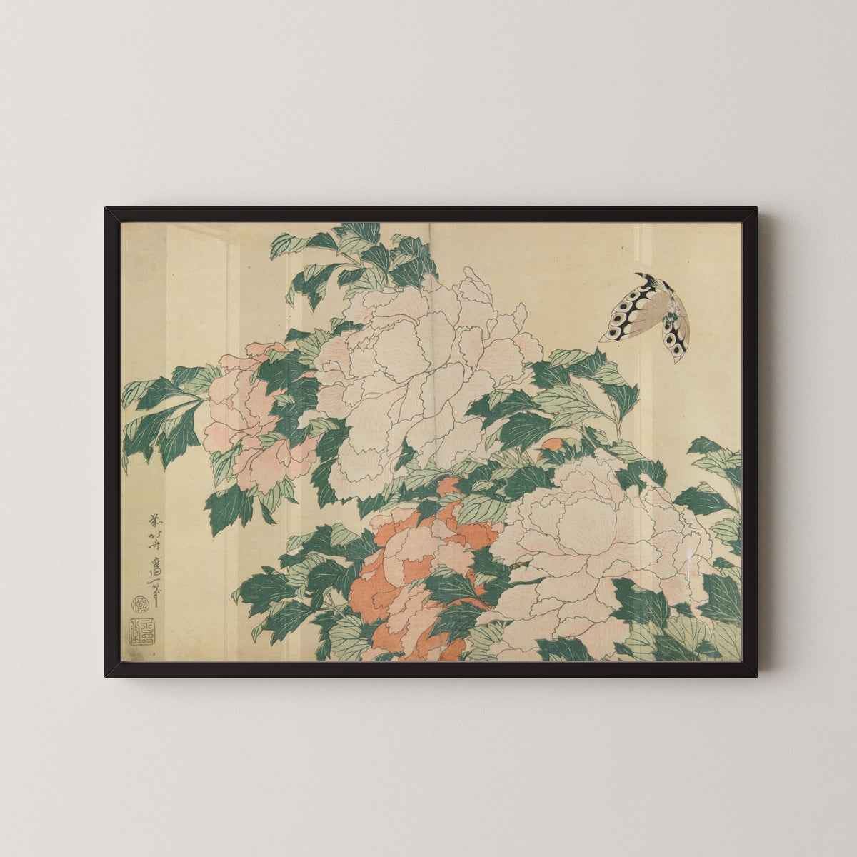 Katsushika Hokusai — Large Flowers: Peonies and Butterfly | Japanese Woodblock Print (Ukiyo-e)