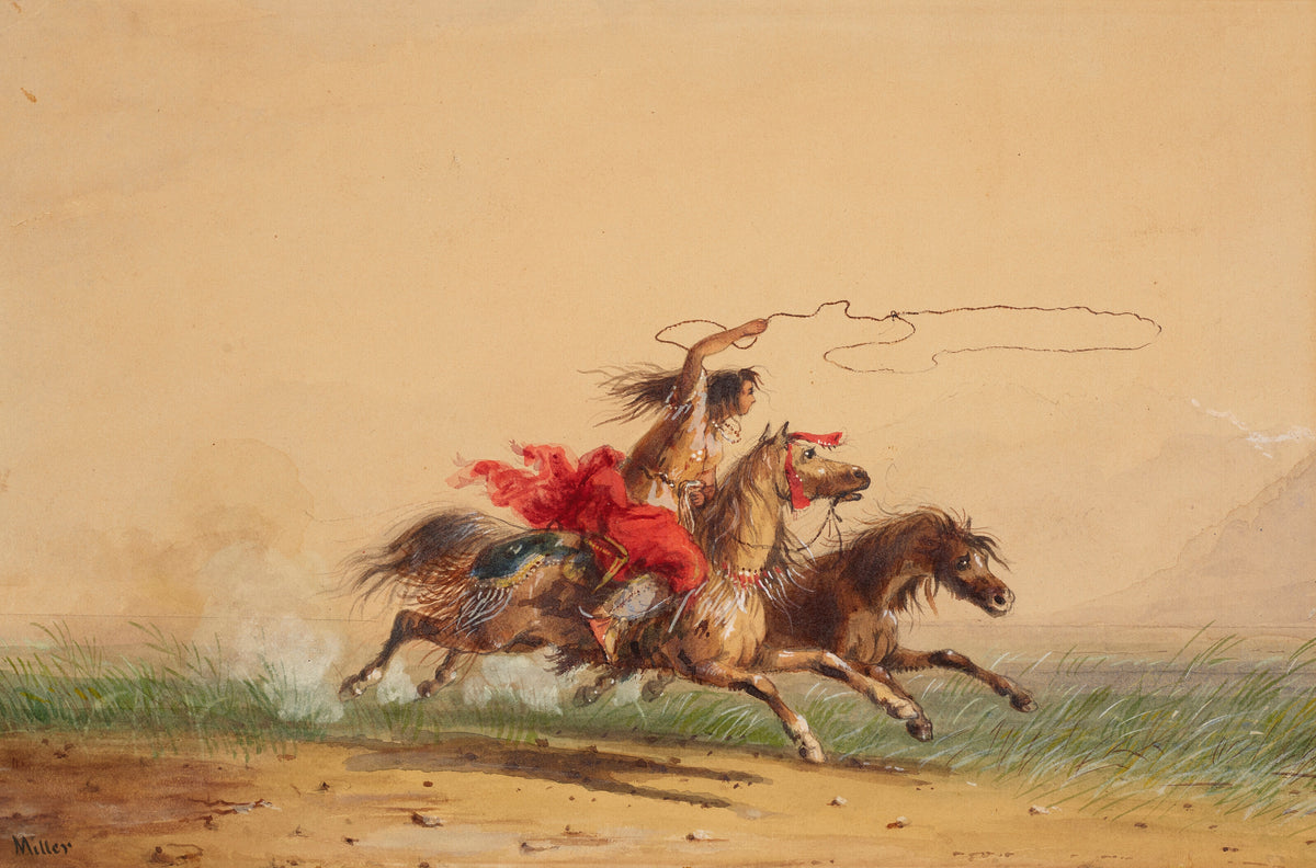 Alfred Jacob Miller — Lassoing Wild Horses | Western Art Print