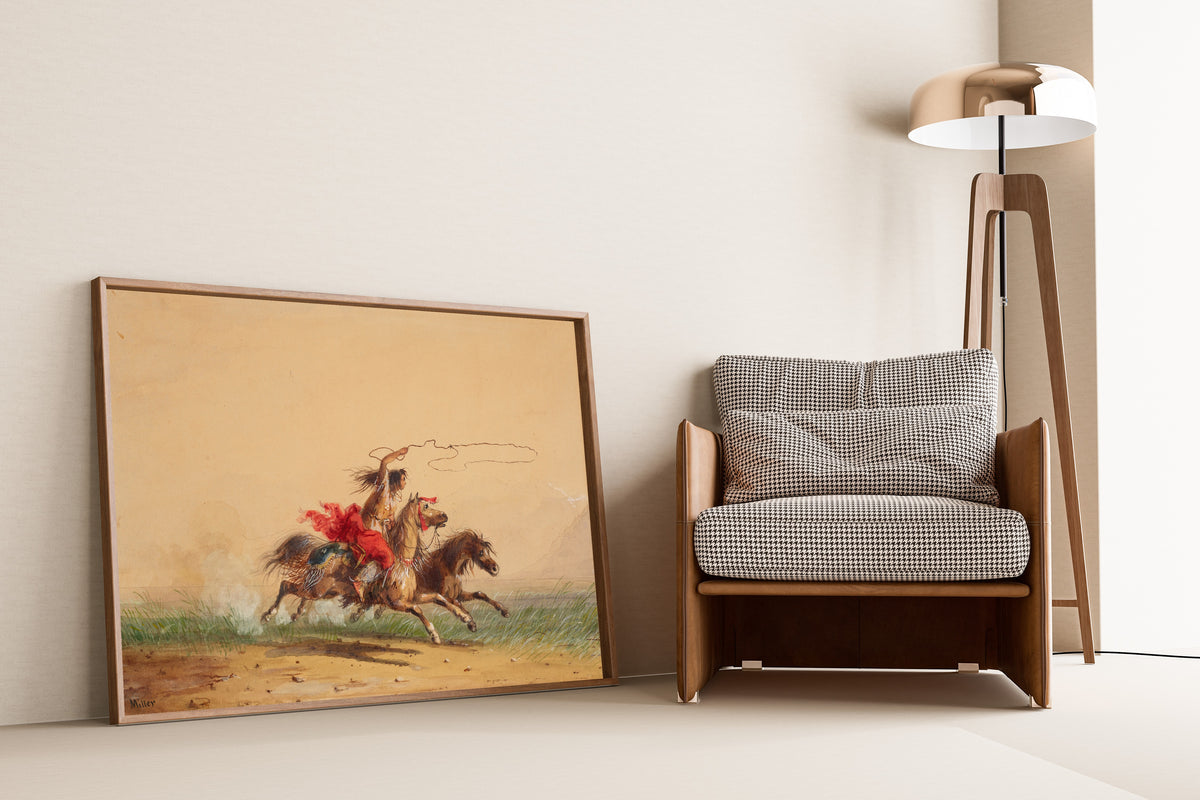 Alfred Jacob Miller — Lassoing Wild Horses | Western Art Print