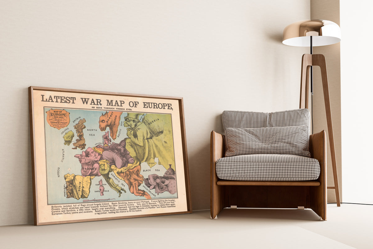 Louis Prang & Co. — Latest War Map of Europe, as Seen Through French Eyes | Satirical Map Print