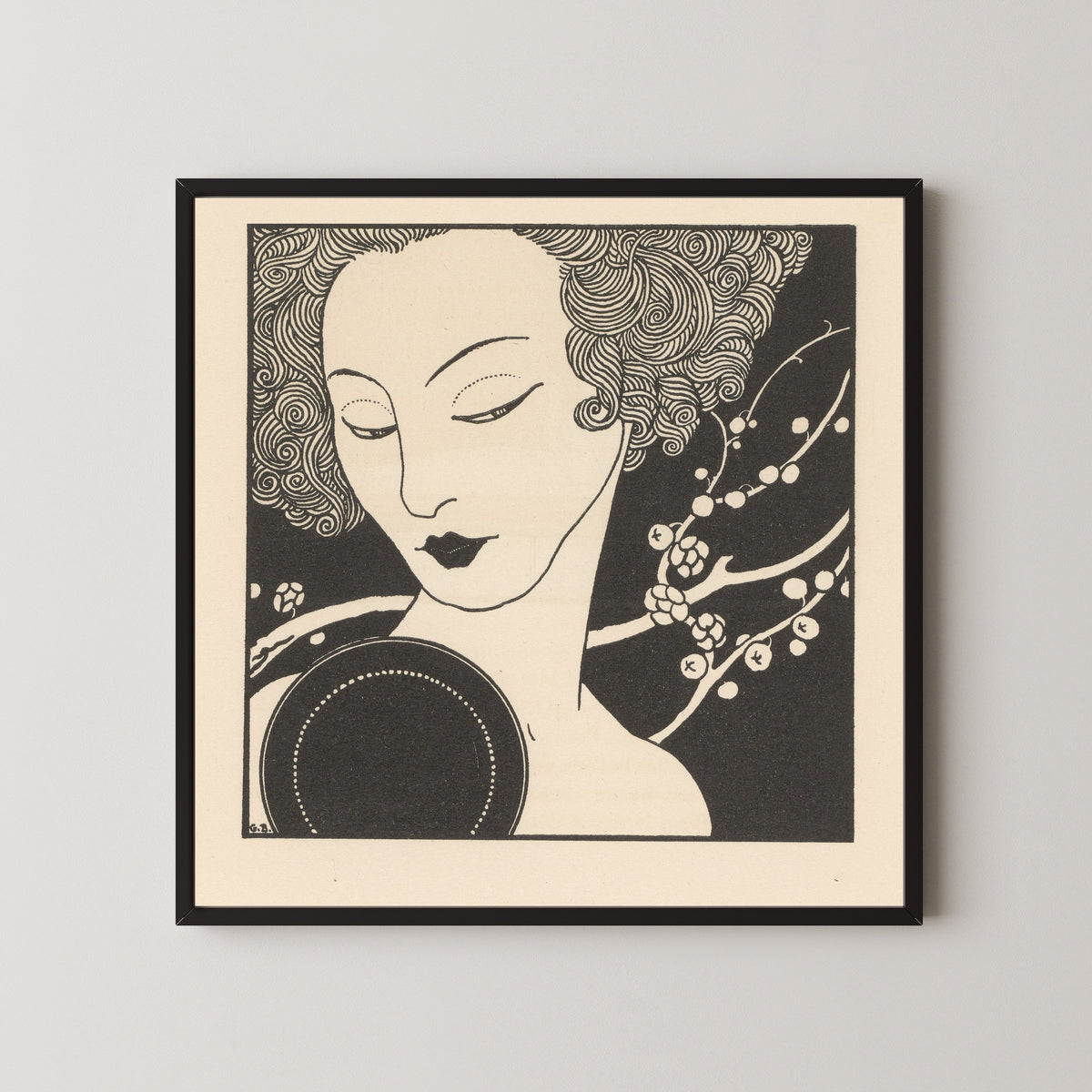 George Barbier — Le Cantique des Cantiques (Woman with Spiral Curls) | Art Deco Print