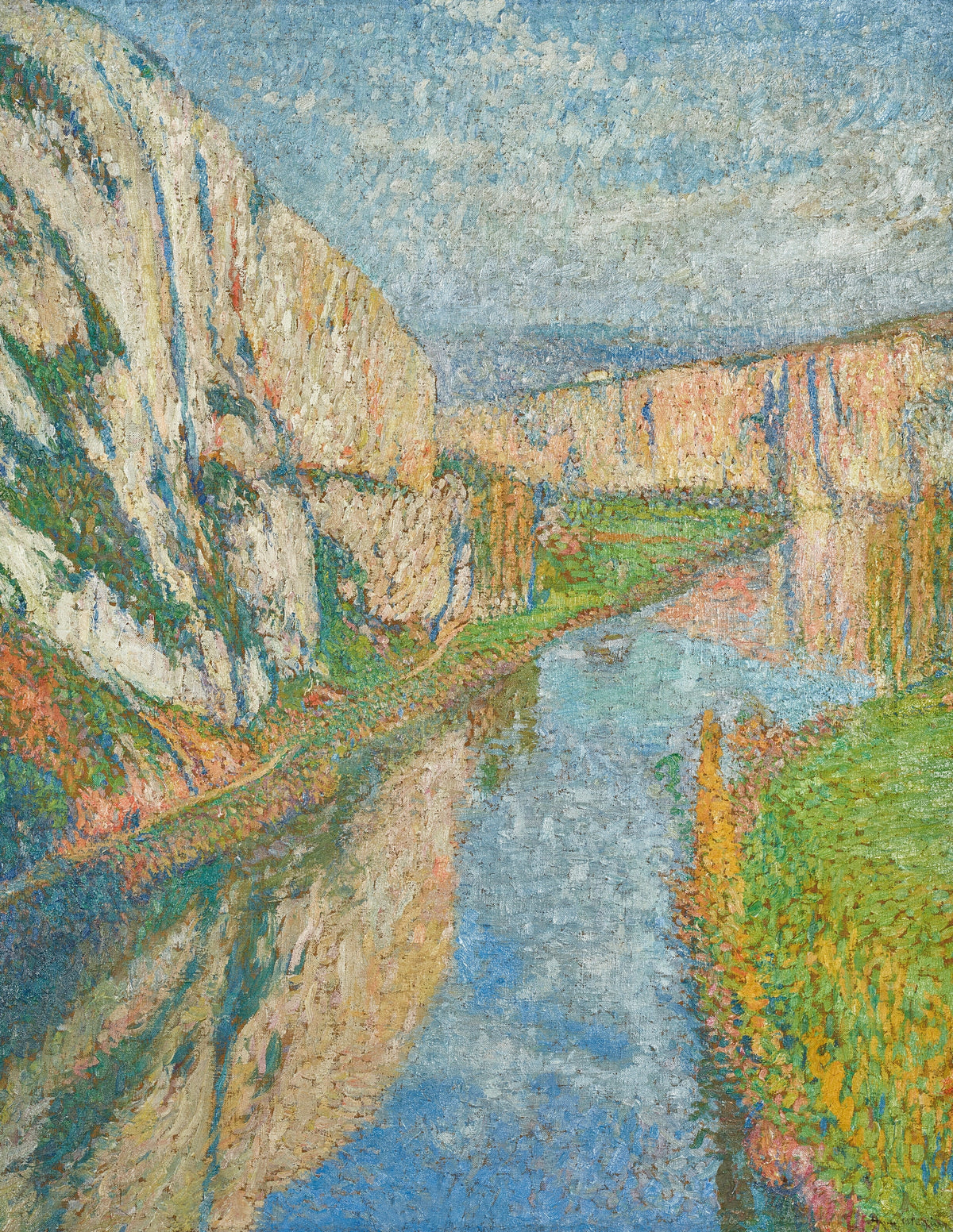 Henri Martin — Le Lot aux pieds des falaises de Saint-Cirq-Lapopie | Pointillist Landscape Print
