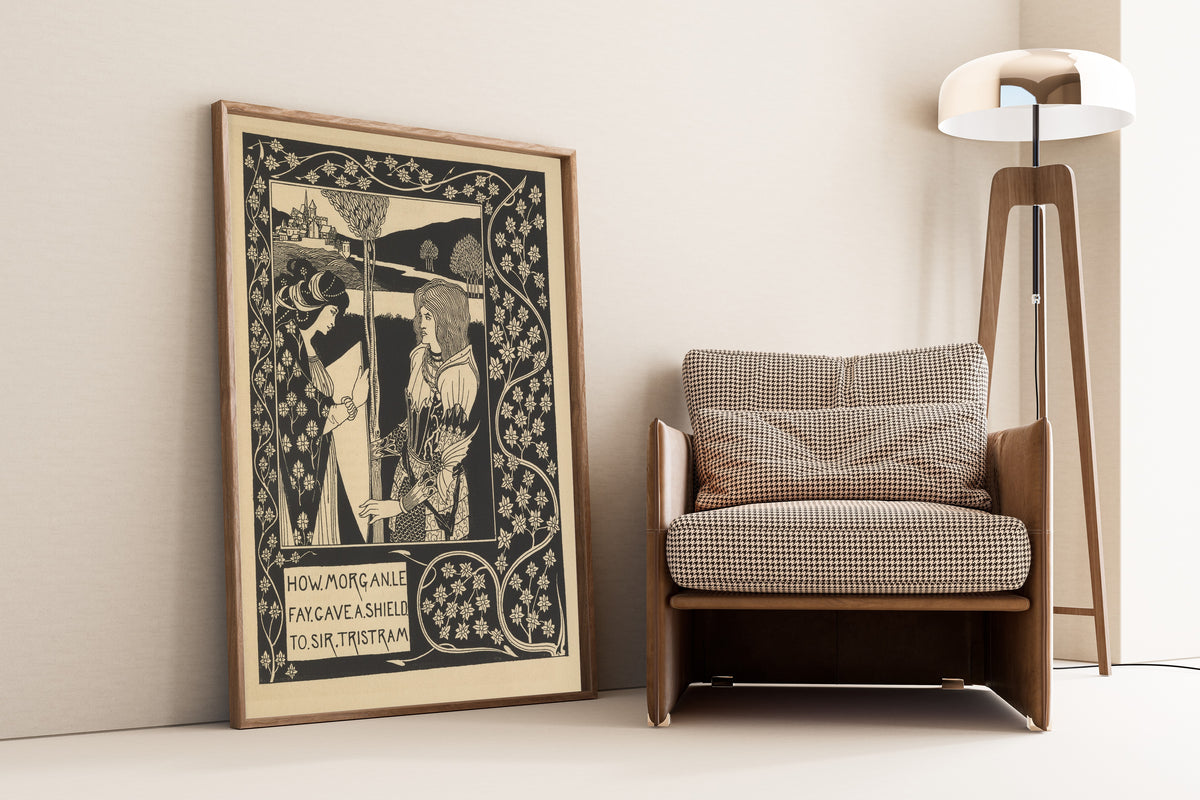 Aubrey Beardsley — Le Morte Darthur: How Morgan le Fay Gave a Shield to Sir Tristram | Art Nouveau Illustration Print