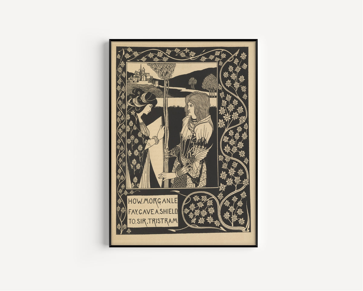 Aubrey Beardsley — Le Morte Darthur: How Morgan le Fay Gave a Shield to Sir Tristram | Art Nouveau Illustration Print