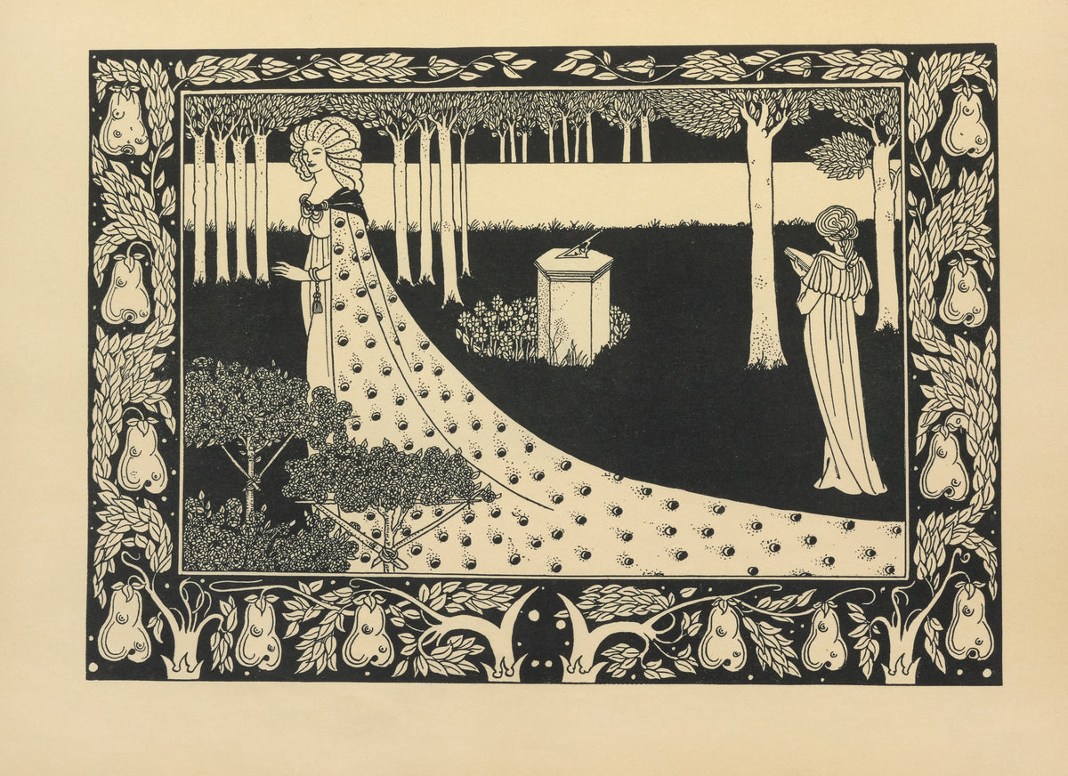 Aubrey Beardsley — Le Morte Darthur: La Beale Isoud at Joyous Gard (with the Sundial) | Art Nouveau Illustration Print