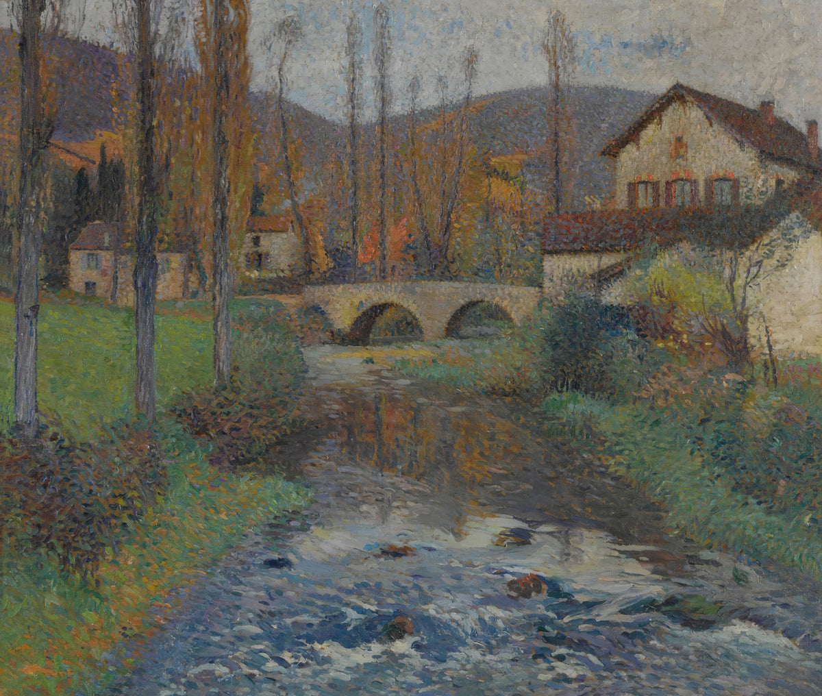Henri Martin — Le Pont de Labastide-du-Vert (Autumn Foliage) | Pointillist Landscape Print