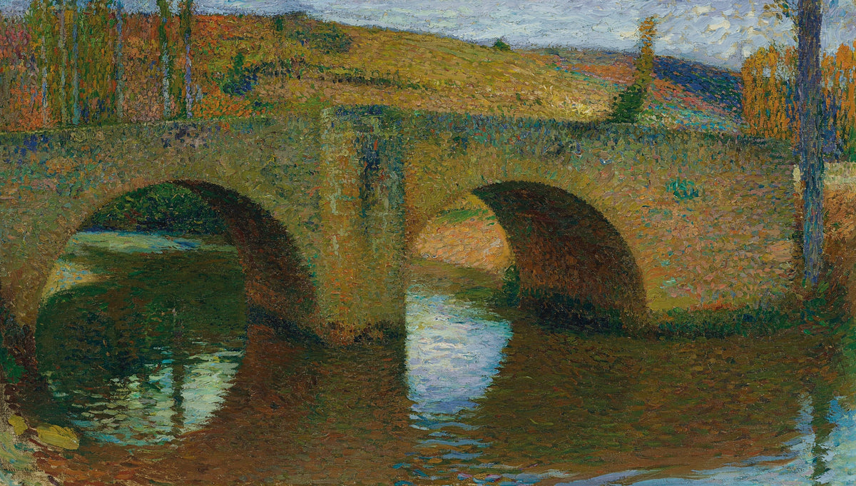 Henri Martin — Le Pont de Labastide-du-Vert (un jour de printemps, ciel couvert) | Pointillist Landscape Print