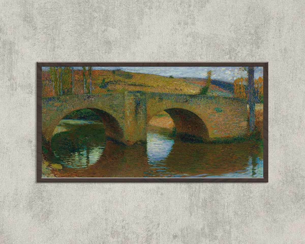 Henri Martin — Le Pont de Labastide-du-Vert (un jour de printemps, ciel couvert) | Pointillist Landscape Print